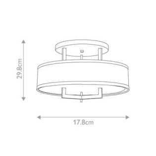 Semiplafond de plafond Hampton (3 lumières)