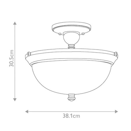 Semiplafond de plafond Mayflower (3 lumières)