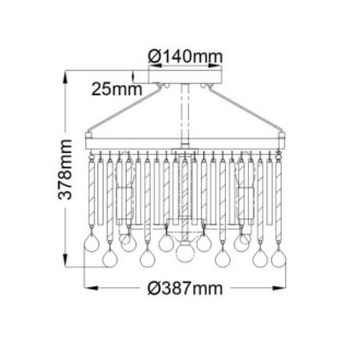 Semiplafond de plafond Piper (3 lumières)