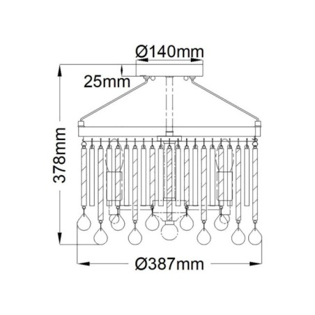 Semiplafond de plafond Piper (3 lumières)