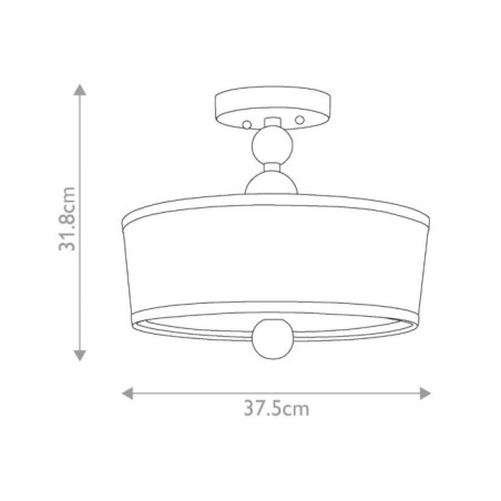 Plafonnier semi-encastré Zelda (3 lumières) - Elstead - Lampes.es