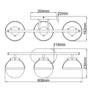 Applique pour salles de bains Hollis Transparent (3 lumières) - Elstead - Lampes.es