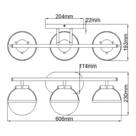 Applique pour salles de bains Hollis Transparent (3 lumières) - Elstead - Lampes.es