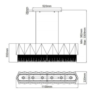 Lustre de plafond Zuma II (6 lumières)