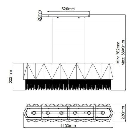 Lustre de plafond Zuma II (6 lumières)