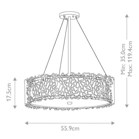 Lampe de plafond Silver Coral (4 lumières)