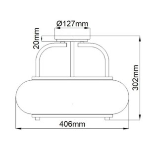 Plafonnier de plafond Trilogy M (3 lumières)