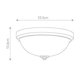 Plafonnier de plafond pour salles de bains Malibu (2 lumières)