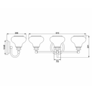 Aplique murale pour salles de bains Ainsley (3 lumières)