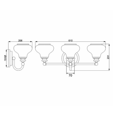 Aplique murale pour salles de bains Ainsley (3 lumières)