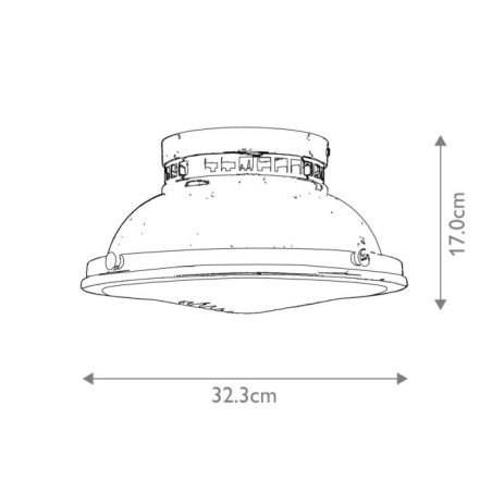 Plafonnier de plafond Amelia (2 lumières)