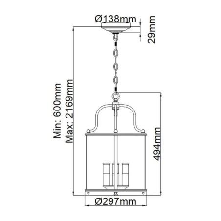 Lampe de plafond Gentry (4 lumières)