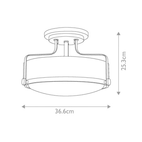 Semiplafond de plafond Harper S (3 lumières)