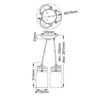 Lampe de plafond Brinley (3 lumières)