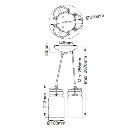 Lampe de plafond Brinley (3 lumières)