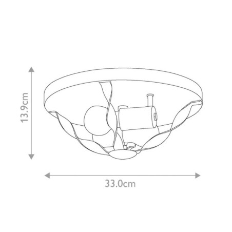 Plafonnier de plafond Bradbury (2 lumières)