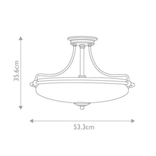 Plafonnier semi-encastré Griffin (4 lumières)