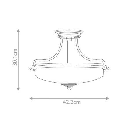 Plafonnier semi-encastré Griffin (3 lumières)