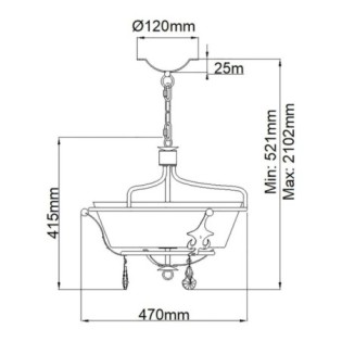 Semiplafond de plafond Windsor (3 lumières)