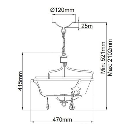 Semiplafond de plafond Windsor (3 lumières)