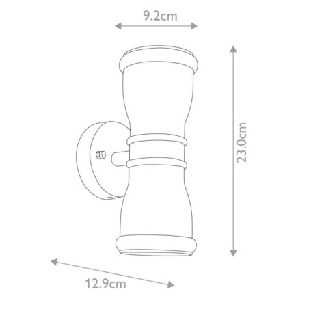 Applique murale extérieur Malvern (2 lumières)