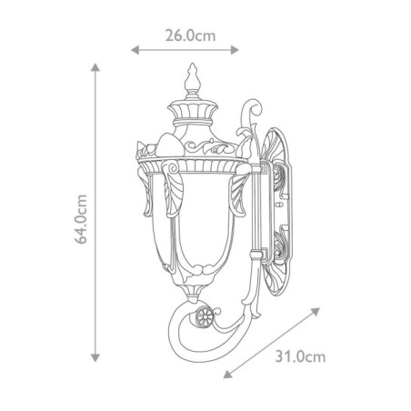 Applique murale extérieur Philadelphia (3 lumières)