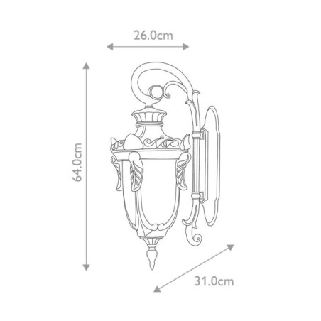 Applique murale d'extérieur Philadelphia II (3 lumières)