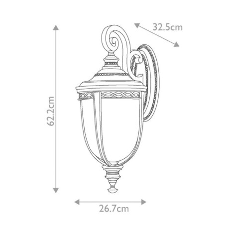 Applique murale d'extérieur English Bridle L (3 lumières)