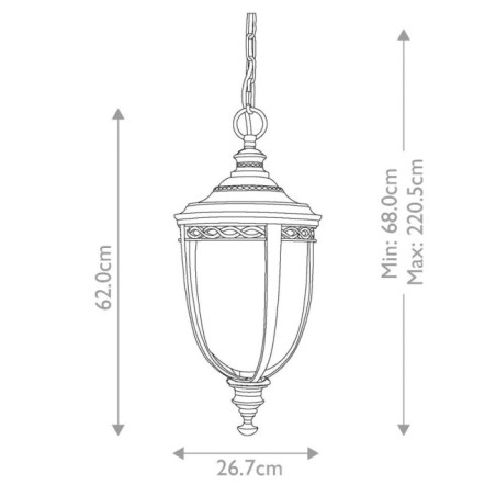 Suspension extérieure English Bridle L (3 lumières)