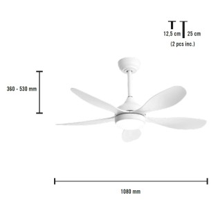 Ventilateur de plafond LED Grecale CCT (18W)