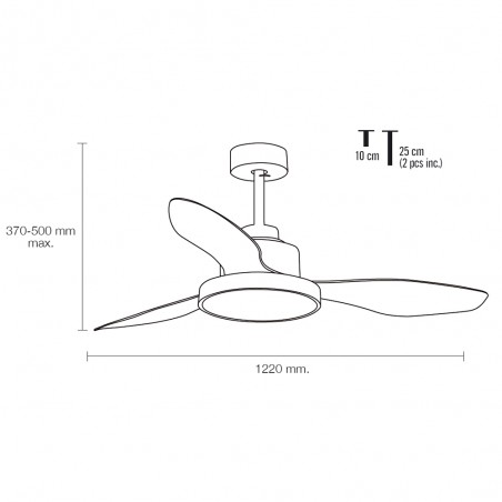 Ventilateur LED Hurricane II CCT Dim (24W)