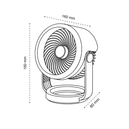 Ventilateur de table à batterie Brisita 4 vitesses.