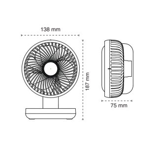 Ventilateur de table à batterie Fanito Blanc 4 vit.