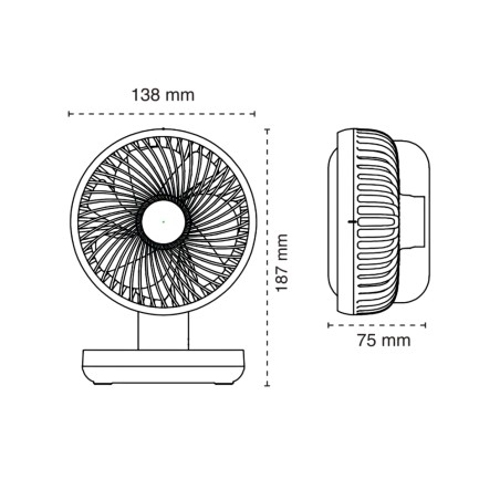 Ventilateur de table à batterie Fanito Blanc 4 vit.