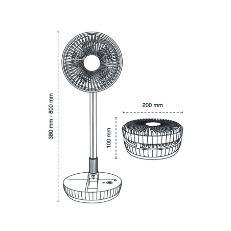 Ventilateur de table pliable Bensa 5 W 4 vit.