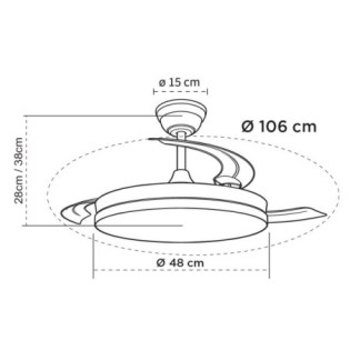 Ventilateur LED à pales rétractables Night Eco Brilli CCT Dim (48W)