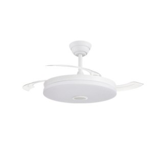 Ventilateur LED à pales rétractables Music Haut-parleur RGB CCT Dim (48+8W)