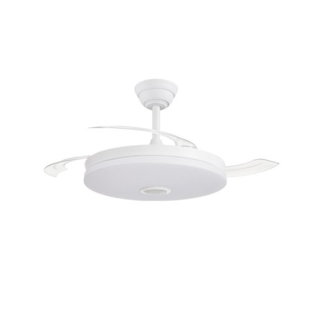 Ventilateur LED à pales rétractables Music Haut-parleur RGB CCT Dim (48+8W)