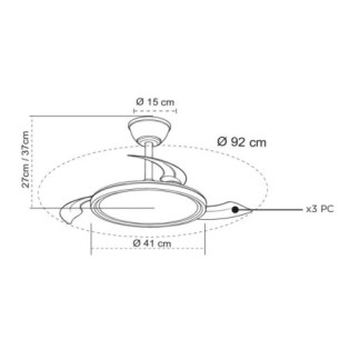Ventilateur LED à pales rétractables Rexus CCT Dim (24+8W)