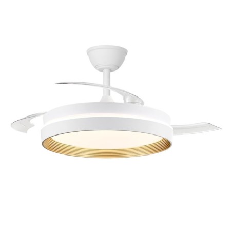 Ventilateur LED à pales rétractables Fiber CCT Dim (48W)