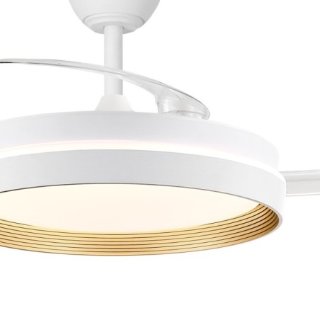 Ventilateur LED à pales rétractables Fiber CCT Dim (48W)