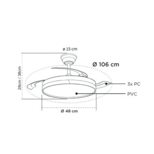 Ventilateur LED à pales rétractables Ecoro CCT Dim (48W)