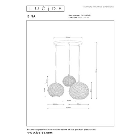 Suspension Bina (3 lumières)