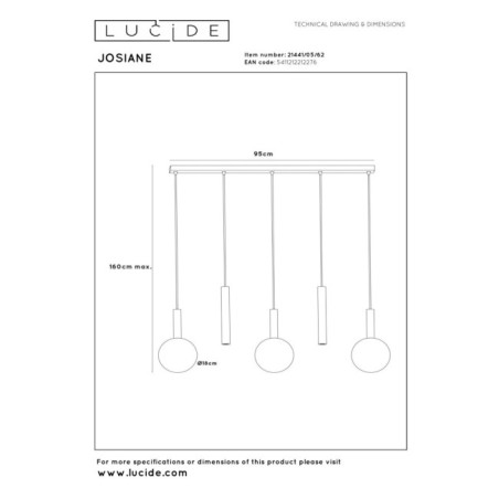Suspension Josiane (5 lumières)
