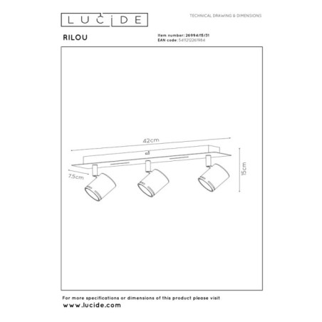 Plafonnier Rilou (3 lumières)