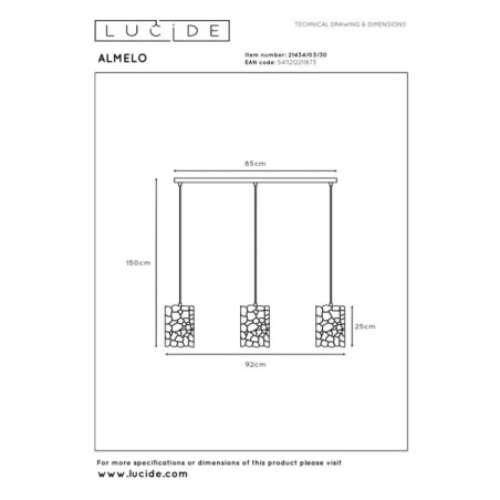 Suspension Almelo I (3 lumières)