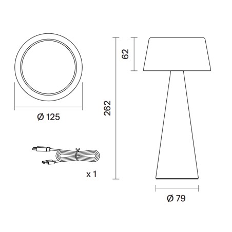 Lampe de table rechargeable solaire LED Meri Blanc (3W)