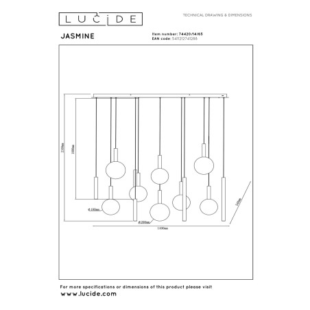 Suspension LED Jasmine (14x4.4W)