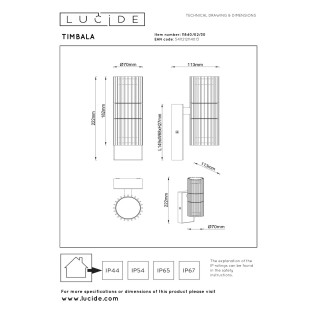 Applique d'extérieur Timbala (2 lumières)