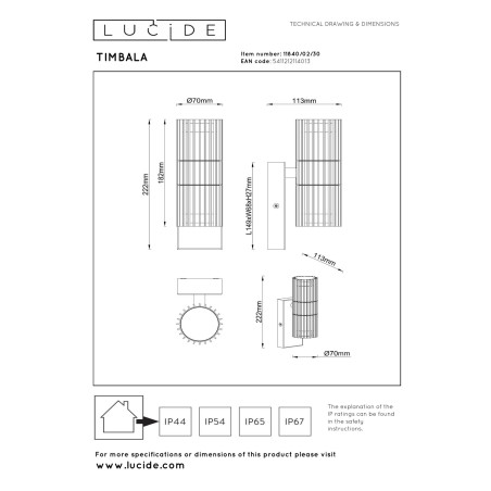 Applique d'extérieur Timbala (2 lumières)
